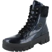 Rieker Bottes à lacets bleu foncé