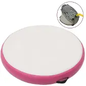 vidaXL Tapis de gymnastique gonflable avec pompe 100x100x15 cm PVC rose