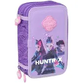 Safta Étui à crayons Kpop Demon Hunters, modèle triple, contenant 37 pièces