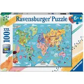 Ravensburger Puzzle Ravensburger XXL La carte du monde 100 pièces