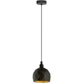 Eglo Lampe à suspension design Roccaforte Ø 17cm noir avec or