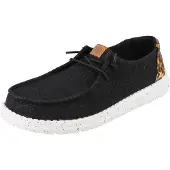 HeyDude Bonjour, Chaussures "" modèle "Wendy Wildcat", chaussures basses, mocassins, couleur noire, pour le quotidien