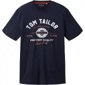 Tom Tailor T-Shirt marine / marron châtaigne / blanc