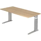 Hjh OFFICE PRO US19 höhenverstellbarer Schreibtisch eiche rechteckig