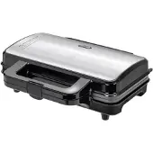 MPM Appareil à Sandwichs pour 2 Sandwiches 4 en Forme de Triangle Antiadhésif MOP-20M 900 Noir/Argent