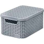 Curver Corbeille avec couvercle Style S 28,5 x 19,4 x 13 cm gris clair