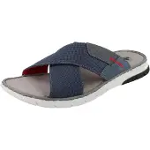 Rieker Mules sportives pour homme avec sangles croisées en tissu 25250, pointure : 44 EU, couleur : bleu