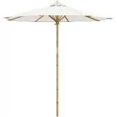 vidaXL Parasol de jardin, diamètre 240 cm, hauteur 260 cm, en bambou, forme ronde, couleur crème