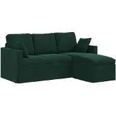 vidaXL Canapé vert foncé 178 x 134 x 80 cm en velours