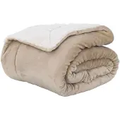 vidaXL Jeté Beige 220 x 240 cm Toison