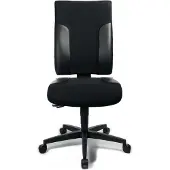 Topstar Chaise de bureau pivotante avec mécanisme synchrone noir/noir 420-540 mm sans accoudoirs capacité charge 110 kg TOPSTAR