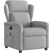 vidaXL Fauteuil de massage électrique gris nuageux Tissu