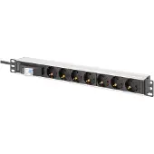 Digitus Bâti de prises en aluminium, 7 voies avec disjoncteur