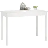 vidaXL Table de salle à manger blanche 110x55x75 cm pin massif