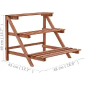 vidaXL Support pour plantes 3-tiers en bois de cèdre 48x45x40 cm