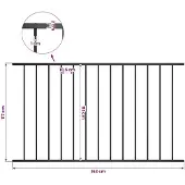 vidaXL HEK Panel 1.7x1.25 m Pulver -bezogenem Stahl schwarz