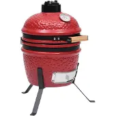 vidaXL 2-in-1 Kamado-Grill Smoker Céramique 56 cm Rot