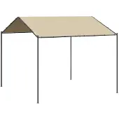vidaXL Pavillon de jardin Beige 3x3 m Acier et tissu