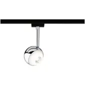 Paulmann Spot LED URail, modèle Capsule II, 6,3W, 440lm, 2700K (blanc chaud), finition noire mate/chromée, variateur compatible, 230V