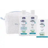 Chicco Baby Moments Blue : lot comprenant un gel de bain, 200 ml + un shampoing, 200 ml + un savon doux, 100 g