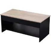 Happy Garden Table basse avec plateau relevable noire et bois HEDDA