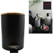 Spirella Seau à cosmétique 5 litres en inox avec abaissement automatique et seau intérieur "Adonis" Poubelle de salle de bains Softclose Poubelle noire