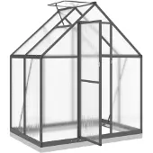 vidaXL Serre avec cadre de fondation anthracite 169x114x202 cm Alu