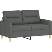 vidaXL Ensemble de canapés 2 pièces avec coussins Tissu gris foncé