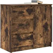 vidaXL Sideboard avec tiroir chêne fumé 71x35x65 cm Bois composite