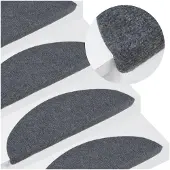 vidaXL Tapis d'escalier autocollants 15 pcs 56x17x3 cm Gris