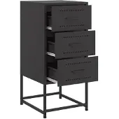 vidaXL Table de chevet noir 36x39x78 cm acier