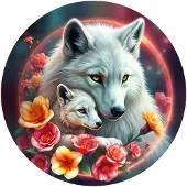 Bluebird Puzzle Puzzle Puzzle Rond - Les Loups Blancs - 500 à 999 pièces