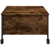vidaXL Table basse à roulettes chêne fumé 91x55x34 cm Bois composite