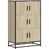 vidaXL Highboard chêne Sonoma 68x35x106,5 cm Bois composite métal