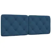 vidaXL Coussin de tête de lit Bleu 120 cm Tissu