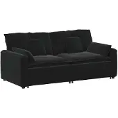 vidaXL Canapé modulable avec coussins noirs