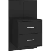 vidaXL Table de chevet murale Noir