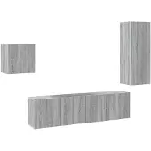 vidaXL meuble-paroi 4 pièces gris Sonoma Matériau dérivé du bois