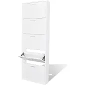 vidaXL Meuble à chaussures en bois avec 5 compartiments Blanc