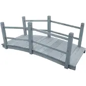 vidaXL Pont de jardin Gris 140x60x56 cm Sapin massif