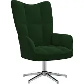 vidaXL Fauteuil relax vert foncé velours
