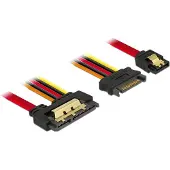 DeLOCK Câble SATA 6 Gb/s 7 broches femelle + connecteur d'alimentatio