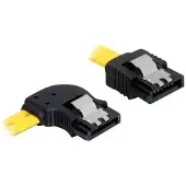 DeLOCK Cable SATA - Câble SATA - Serial ATA 150/300 - SATA (F) pour SATA (F) - 30 cm - verrouillé, connecteur à angle gauche, connecteur droite - jaune