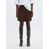 Selected Viscose Mélangée Mini-jupe Femme Marron M
