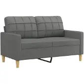 vidaXL Ensemble de canapés 2 pièces avec coussins Tissu gris foncé