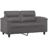 vidaXL Canapé 2 places Gris 120 cm Similicuir