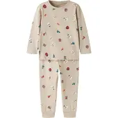 Name it Pyjama 'NMNVISMAS' beige / sapin / rouge foncé / blanc