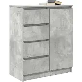 vidaXL Sideboard avec tiroirs gris béton 71x35x84 cm Bois composite