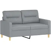 vidaXL Ensemble de canapés 3 pcs avec coussins Gris clair Tissu