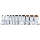 Bgs 2756 Jeu de douilles 10 (3/8), profondes, en POUCE, 11 pcs.